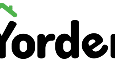 Yorder logo: black wordmark with a green roof-like mark above the Y