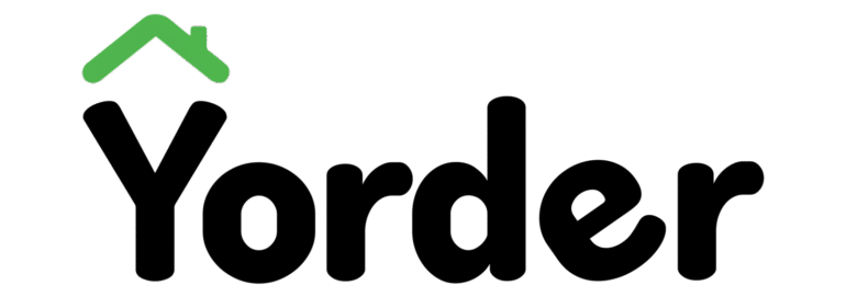 cropped-yoder-home-logo-2-green-scaled-1 - GreyCats Yorder logo: black wordmark with a green roof-like mark above the Y